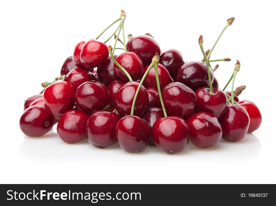 Fresh cherries isolated on white background. Fresh cherries isolated on white background.