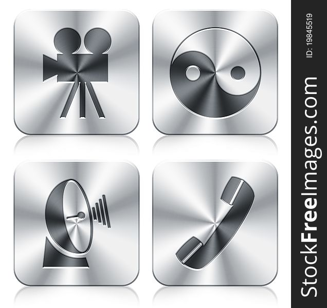 Icons about film telephone satelite