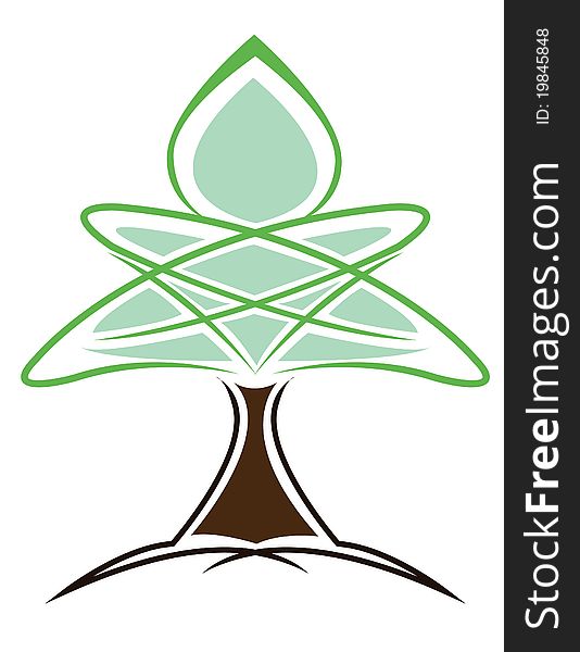 Abstract big green tree for logo