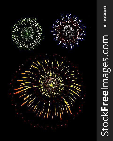 Brightly Colorful Vector Fireworks And Salute