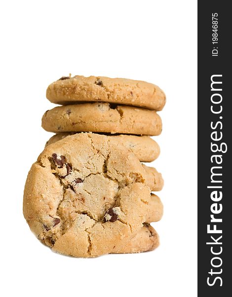 Stack of cookies isolated over white