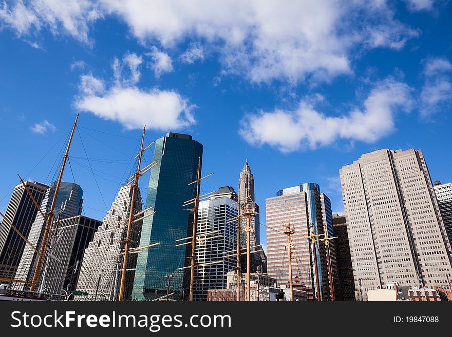 New York City Skyline in day time.