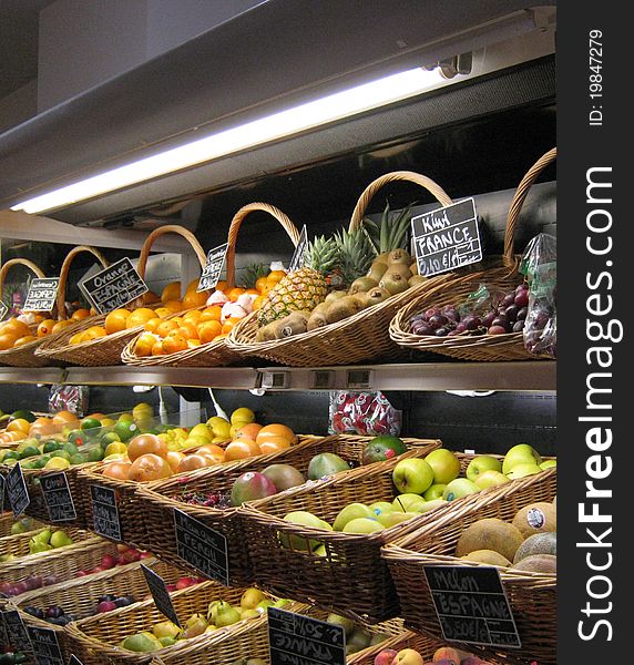 Fruit And Vegetable For Sale On Market