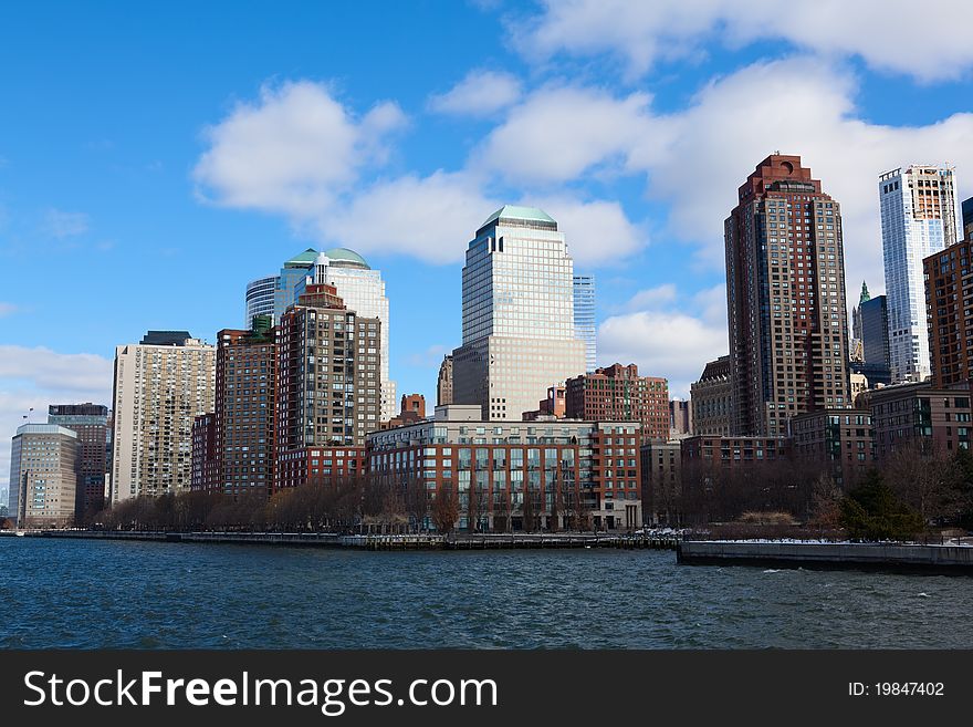 New York City Skyline in day time.