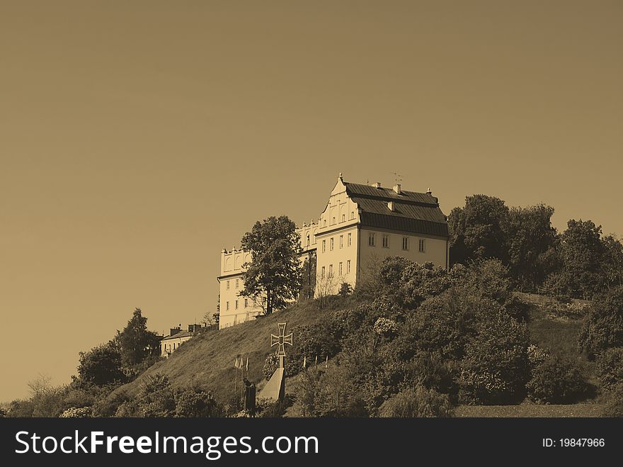 Old style photo of Collegium Gostomianum. Old City in Sandomierz. Poland. Old style photo of Collegium Gostomianum. Old City in Sandomierz. Poland.