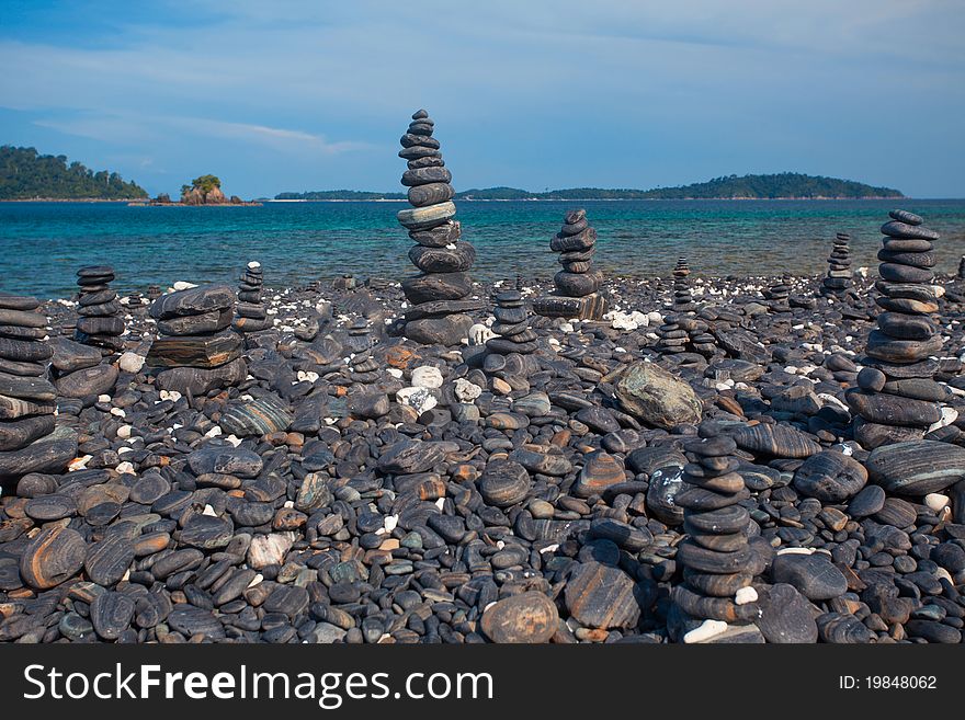 Stack of stones on the beach