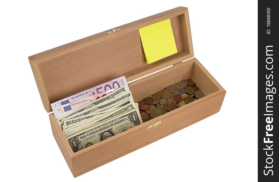 Wooden Box  With Money