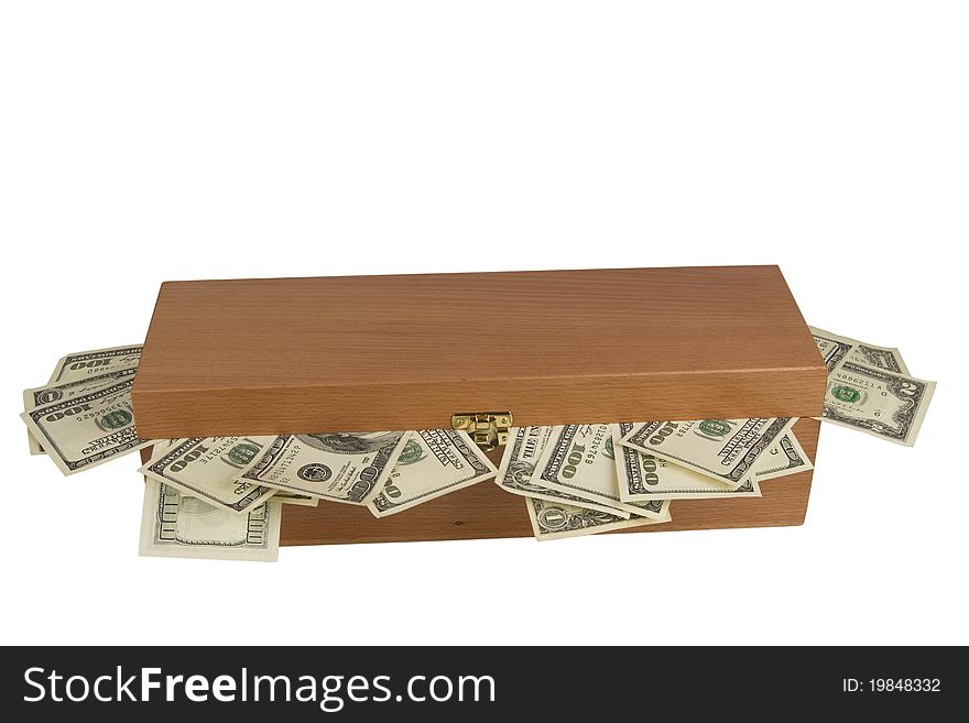 Wooden Box  With Money