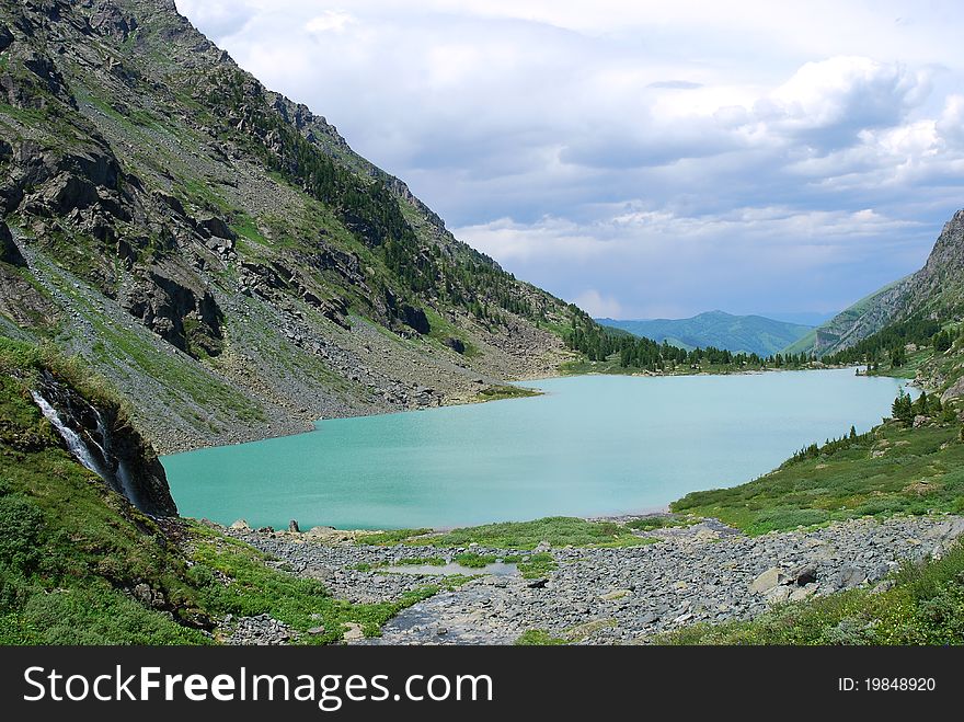 The alpine lake among mountains, Russia, Gorny Altai