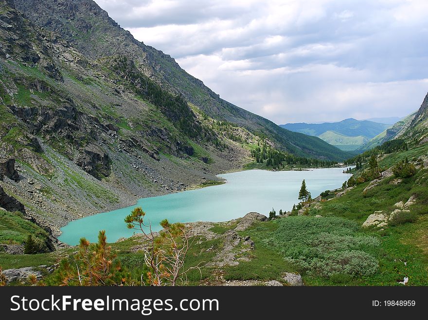 The alpine lake among mountains, Russia, Gorny Altai