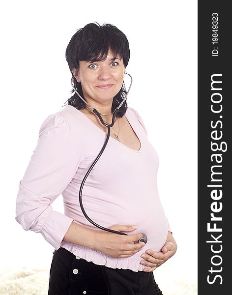 Pregnant With Stethoscope