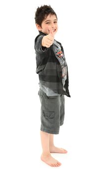 Young Boy Giving Thumbs Up Aproval Over White Royalty Free Stock Photos Young Boy Giving Thumbs Up Aproval Over White Royalty Free Stock Photos
