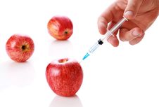 Apple And Syringe Stock Photography Apple And Syringe Stock Photography