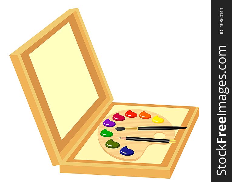 Easel With Paints