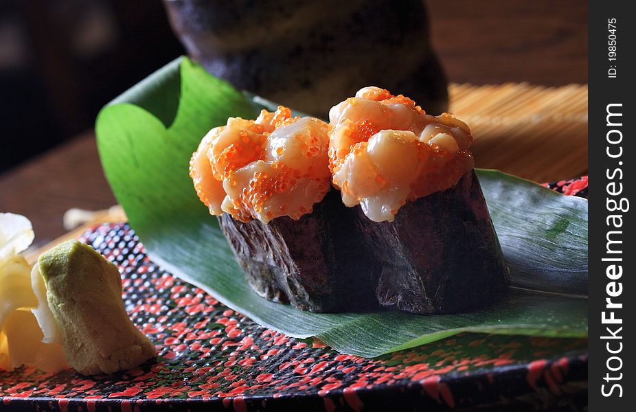 Scallops with Crab Sub sushi