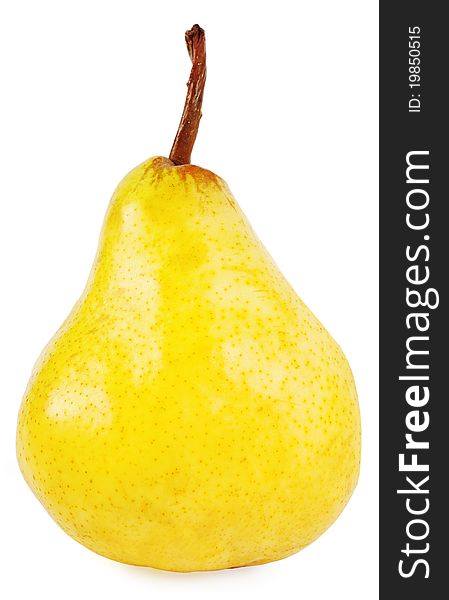 Ripe yellow pears isolated on a white