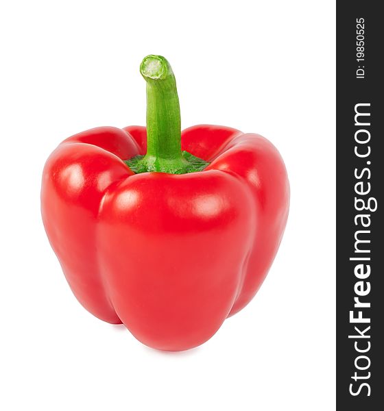 Red ripe pepper isolated on a white