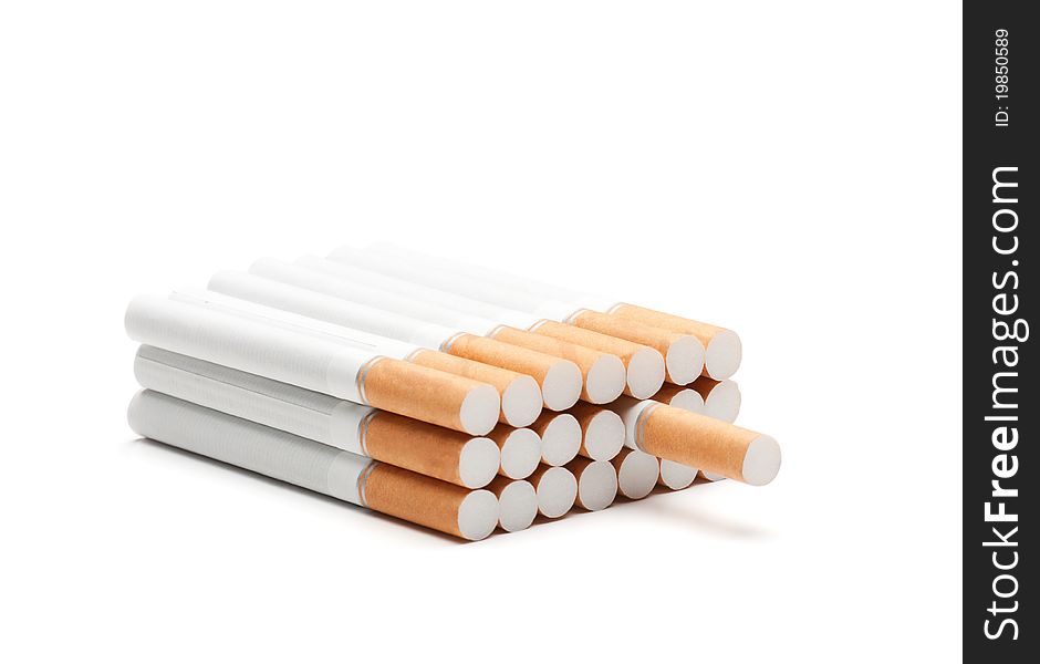 Virtual pack of cigarettes isolated on white  background