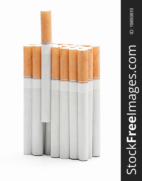 Virtual pack of cigarettes isolated on white  background