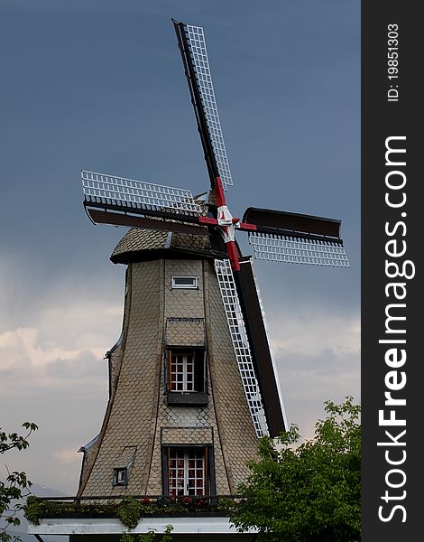 A fascinating windmill in Italy. A fascinating windmill in Italy.