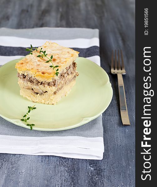 Millet Meat Pie With Mushrooms