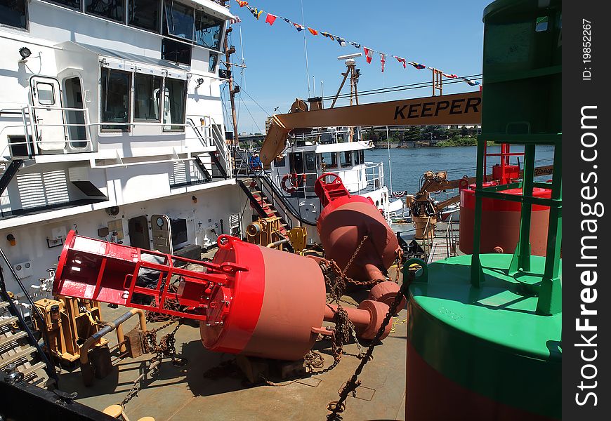 Bouys on a ship.