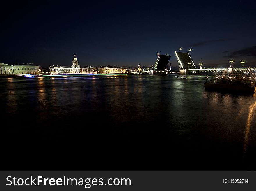 Main bridge - saint petersburg long exposure by night