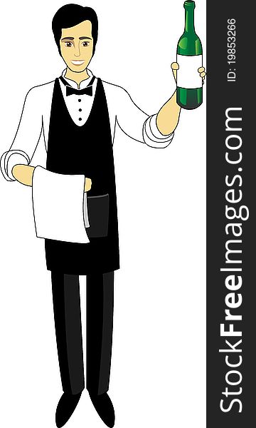 Waiter With A Bottle Of Wine