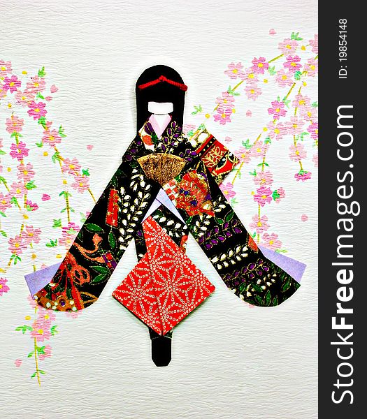 Japannese woman character in kimono. Japannese woman character in kimono