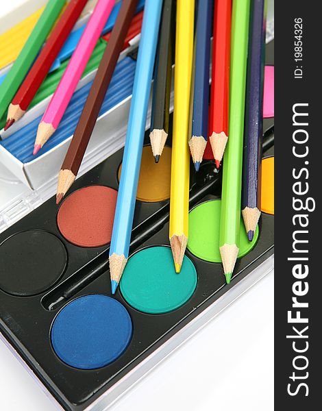 Color Pencils And Paints