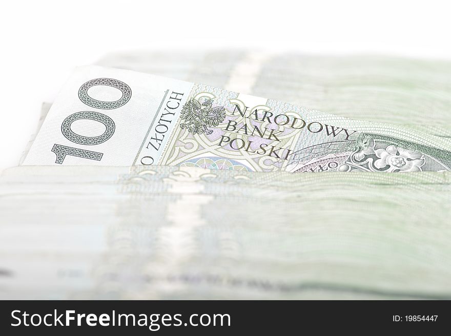 Polish currency - money PLN on white background. Polish currency - money PLN on white background