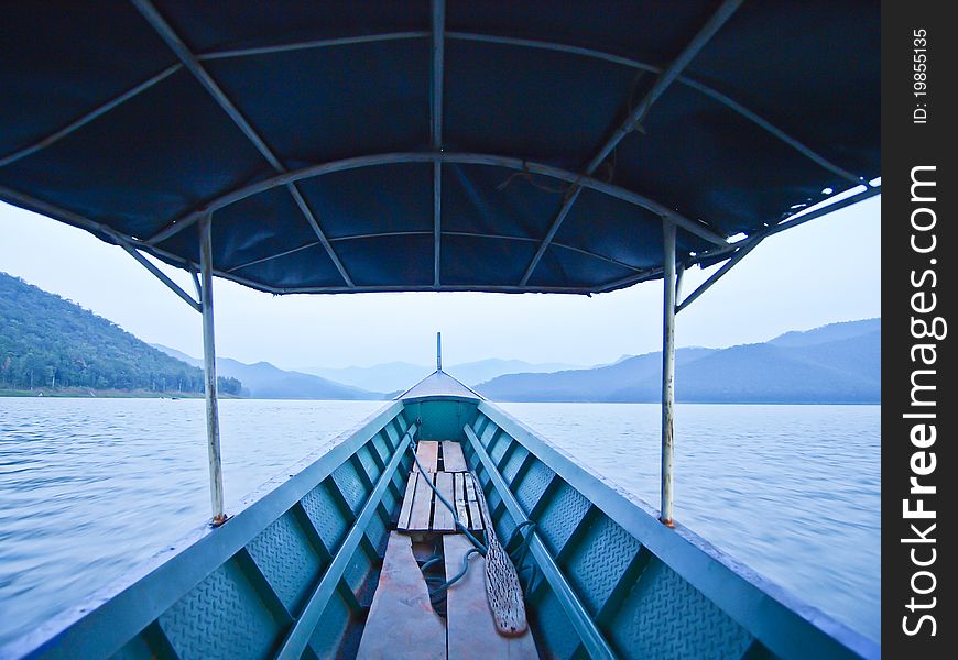 Evening on the boat go to maengud dam @ chiangmai Thailand. Evening on the boat go to maengud dam @ chiangmai Thailand