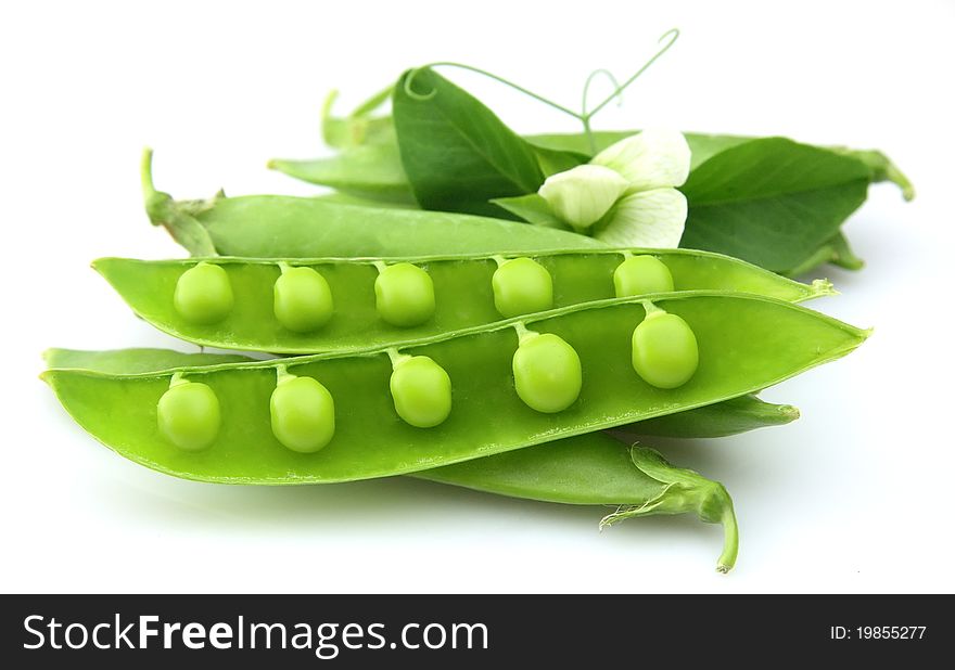 Peas isolated on white close up. Peas isolated on white close up