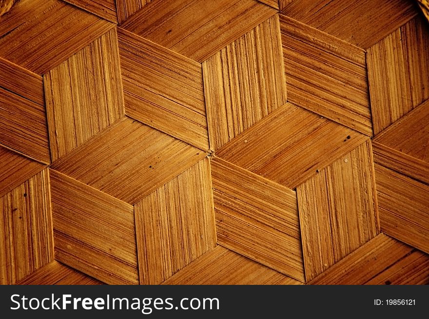 Bamboo wooden texture hexagon shape style background
