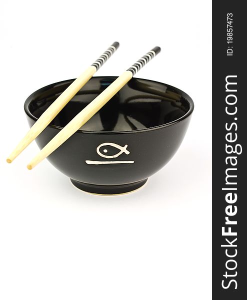 Japanese eat sushi equipment,a bowl and chopsticks