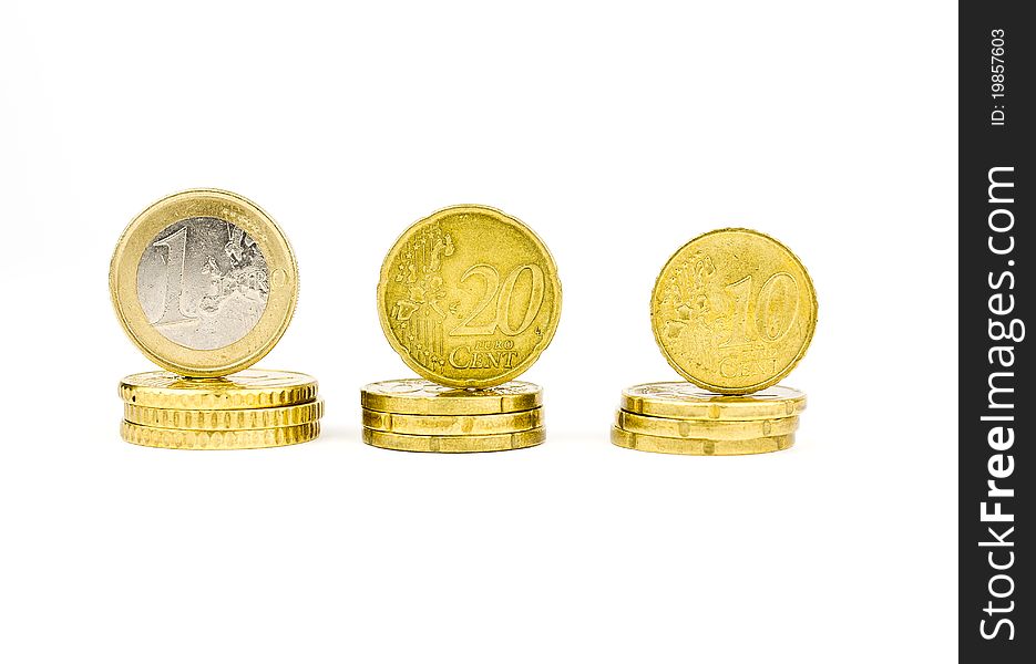 Euros isolated on white background