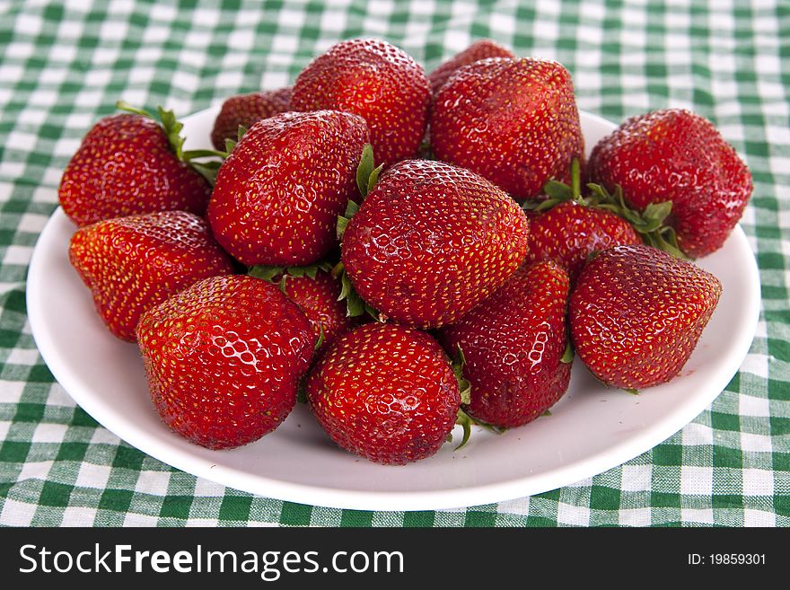 Many strawberries in plate