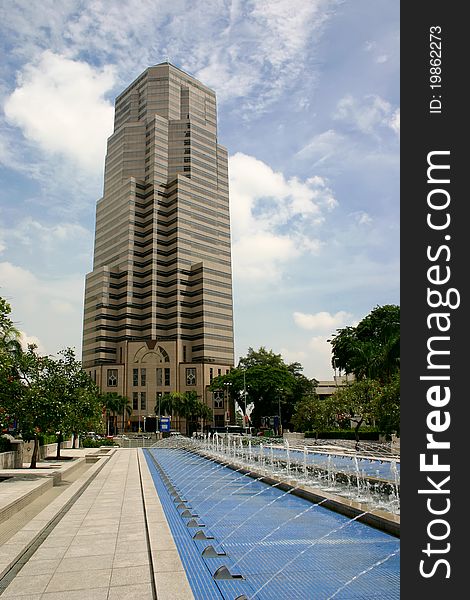 Massive Building of the Public Bank at Kuala Lumpur, in front the Twin Tower, Malaysia. Massive Building of the Public Bank at Kuala Lumpur, in front the Twin Tower, Malaysia