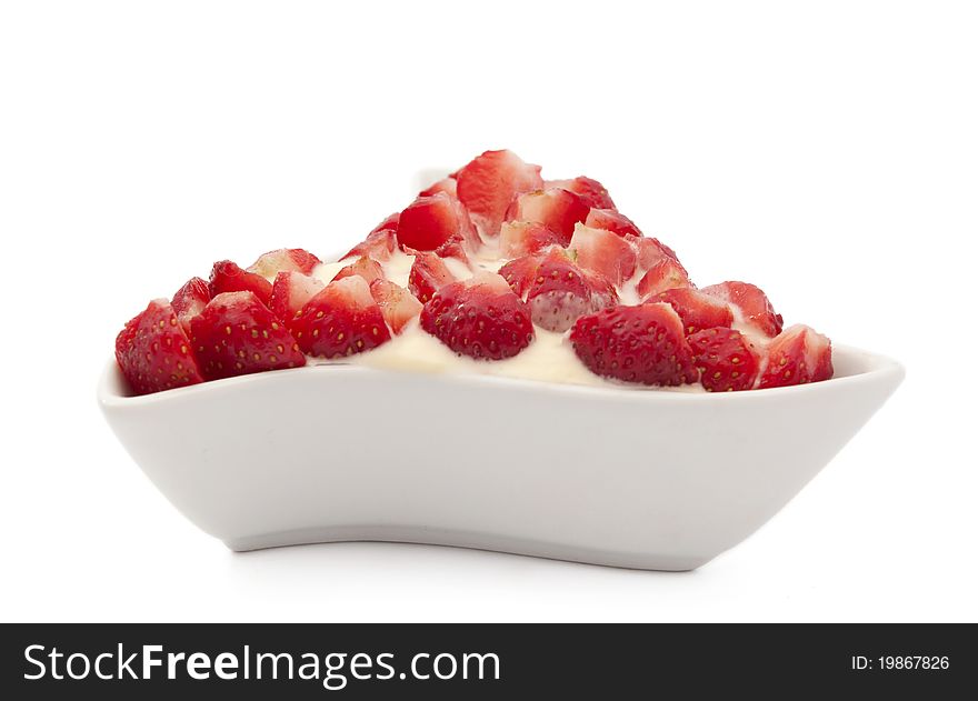 Strawberry dessert on a white background