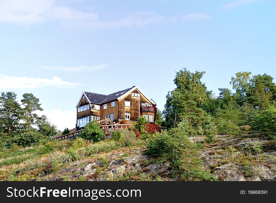 A wood house in Norway, Scandinavia.