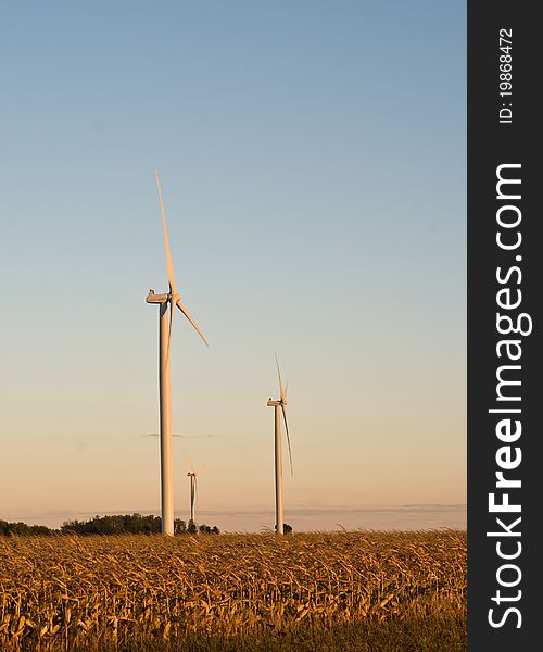 Wind turbine farm in Pigeon Michigan