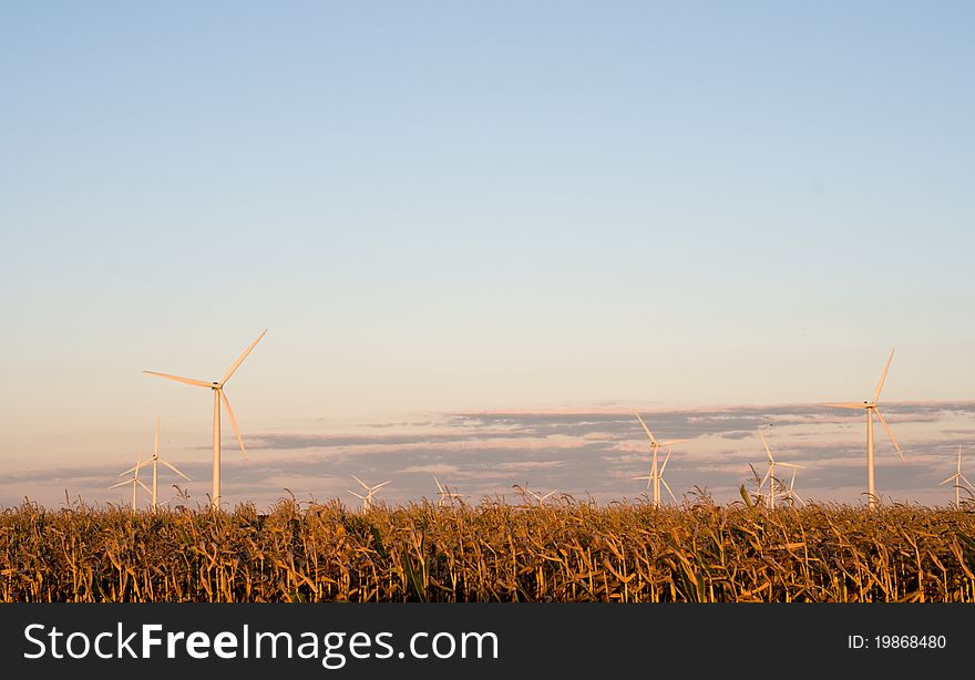 Wind turbine farm in Pigeon Michigan. Wind turbine farm in Pigeon Michigan