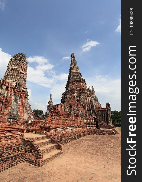 Wat Chai Wattanaram is located in Ayutthaya, Central of Thailand. Ayutthaya is one of the world heritage. Wat Chai Wattanaram is located in Ayutthaya, Central of Thailand. Ayutthaya is one of the world heritage.