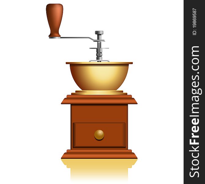 Layered vector illustration of Coffee Grinder with white background.