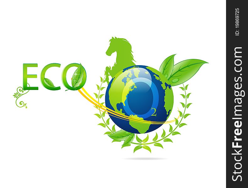 Green nature and eco blue earth sign isolated