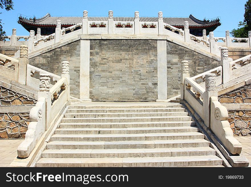 Landscape of chinese white Marble stair .Beijing, China