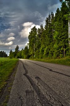 Road With Car Tracks Royalty Free Stock Photo Road With Car Tracks Royalty Free Stock Photo