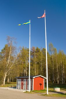 Flag Of Sweden And Denmark Royalty Free Stock Image Flag Of Sweden And Denmark Royalty Free Stock Image