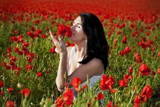 Girl On The Poppy Field Stock Photography Girl On The Poppy Field Stock Photography