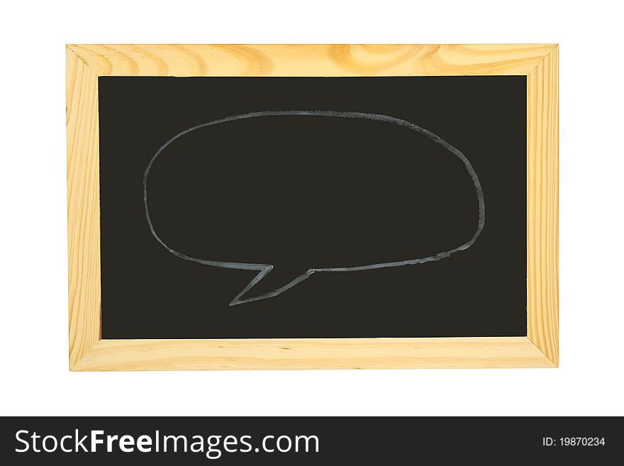 Blackboard with blank for any message isolated on white